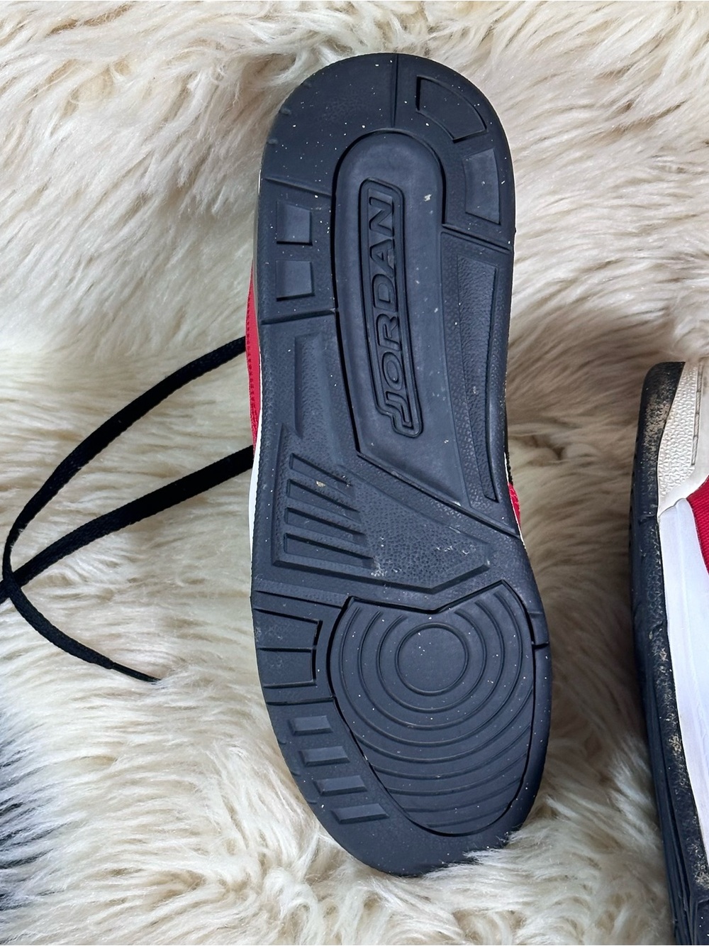Jordan Kids Black and Red High-Top Sneakers - Picture 7 of 9
